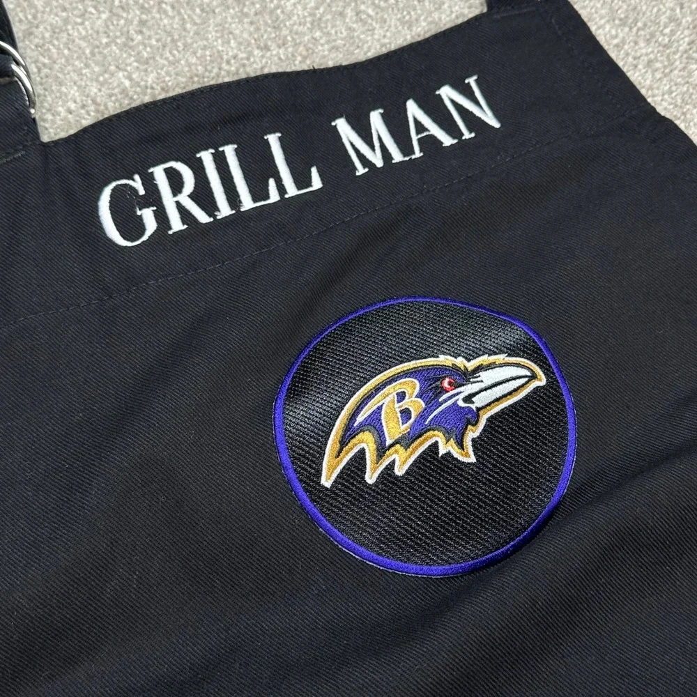 Williams Sonoma Grill Man‎ Baltimore Ravens NFL Apron Black Cotton